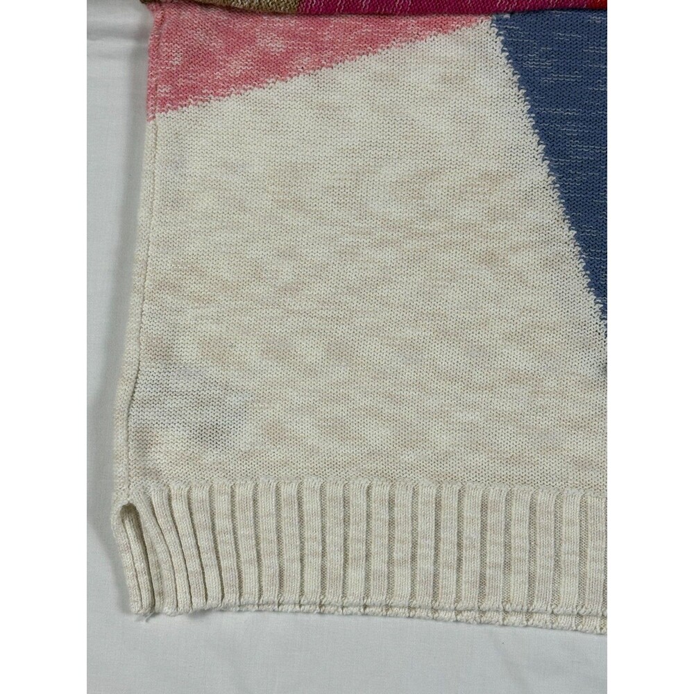 NIC+ZOE Sweater Womens M Geometric Colorblock Cotton Blend Art To Wear Pullover - Picture 10 of 16